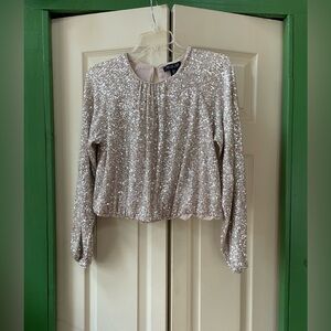 Rachel Zoe Glittering Sequin Blouse